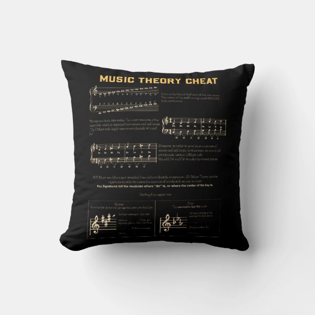 Coussin Graphique de théorie de la musique (Recto)