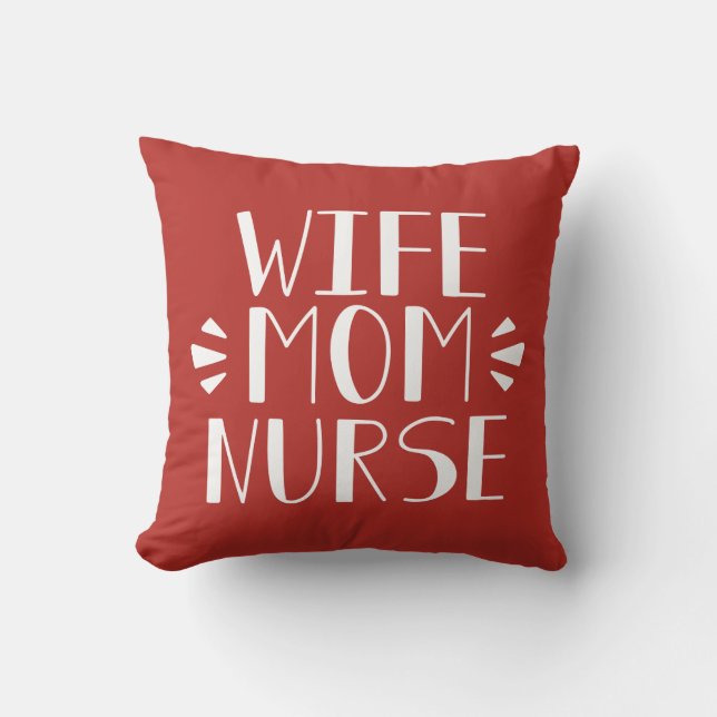 Coussin Graphique d'infirmière de maman d'épouse (Recto)