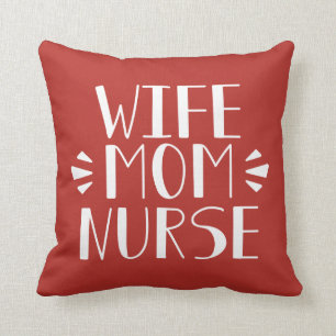 Coussin Graphique d'infirmière de maman d'épouse
