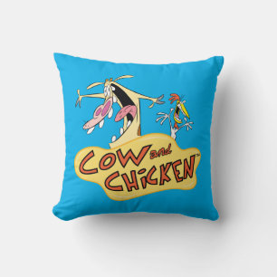 Coussin Graphique du logo de la vache et du poulet