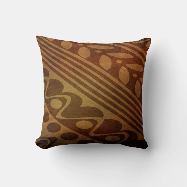 Coussin Graphique en gras en couleur rouille (Recto)