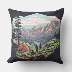 Coussin Graphique extérieur unique, rétrographique/vintage