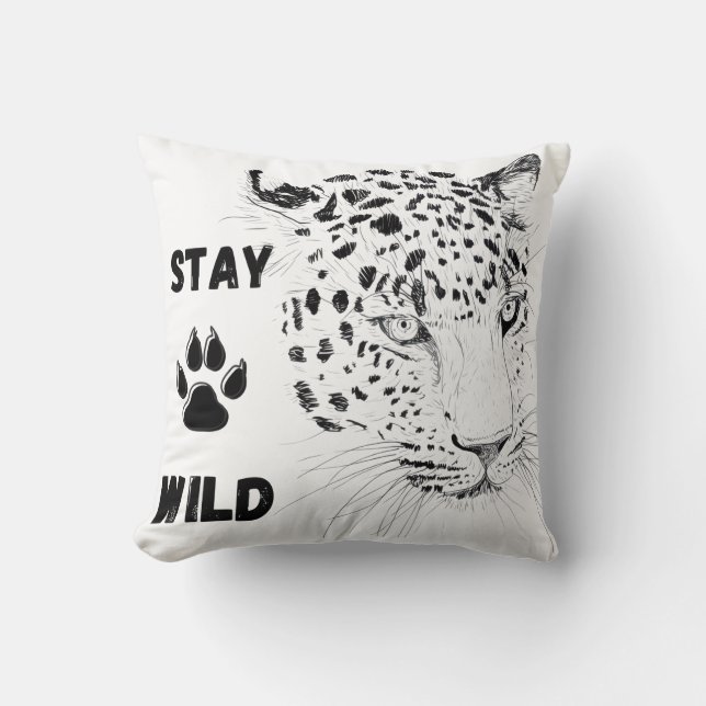 Coussin Graphique Léopard Sauvage (Recto)