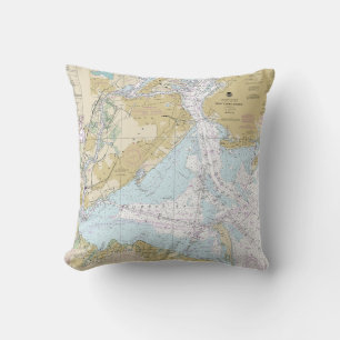 Coussin Graphique nautique du port de New York 12327