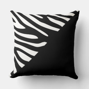 Coussin Graphique noir et blanc Zebra demi-Motif