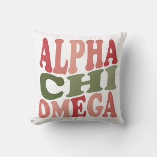 Coussin Graphique Rétro Empilé Groovy Alpha Chi Omega