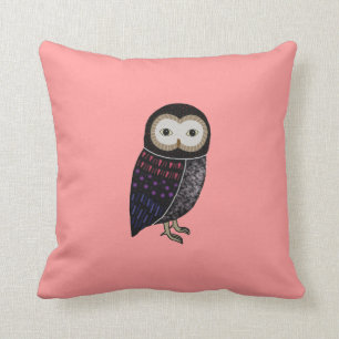 Coussin Graphique sauvage drôle mignon de hibou de région