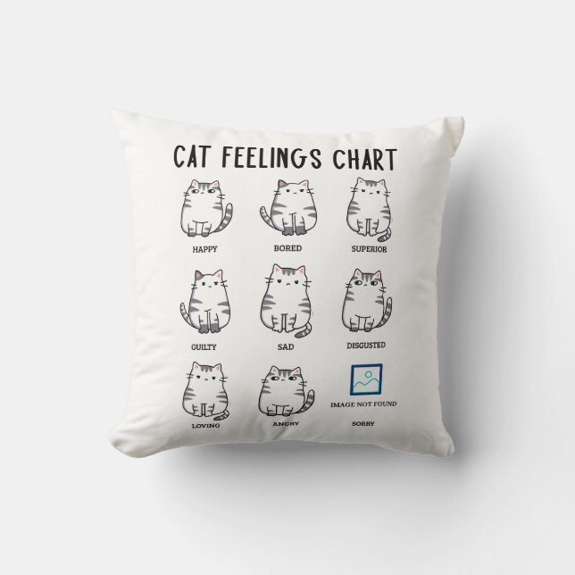Coussin Graphique Sentiments de chat (Recto)