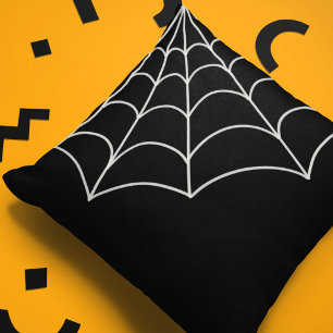 Coussin Graphique Spiderweb noir et blanc