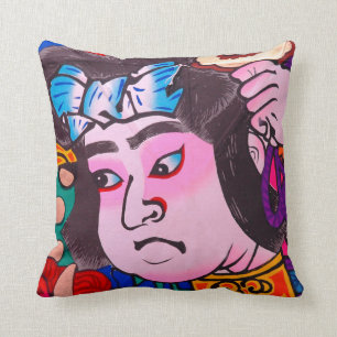 Coussin Graphique sur Kiteart traditionnel japonais, cerf-