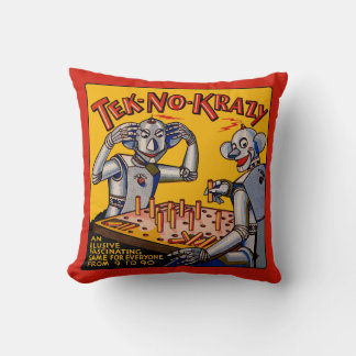 Coussin graphique vintage "Tek-no-Krazy"