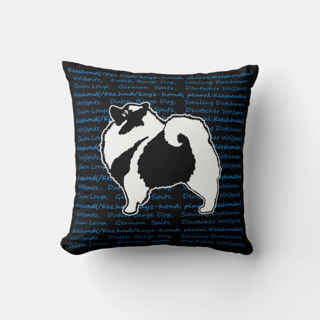 Coussin Graphiques de Keeshond - art original mignon de (Recto)