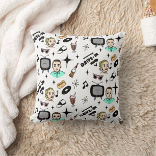 Coussin Graphiques nostalgiques rétro des années 1950