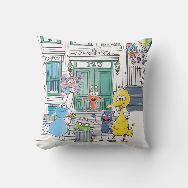 Coussin Graphisme de Doodley les amis de Sesame (Recto)