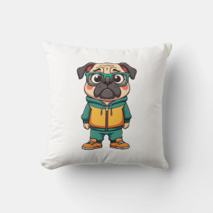 Coussin Graphisme de mode de rue de dessin animé de chien