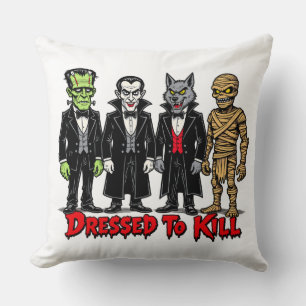 Coussin Graphisme de monstres de films classiques «Dressed