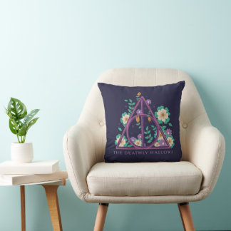 Coussin Graphisme des hirondelles mortes florales