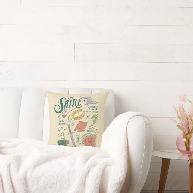 Coussin Graphisme en collage aquarelle THE SHIRE™ (Canapé)