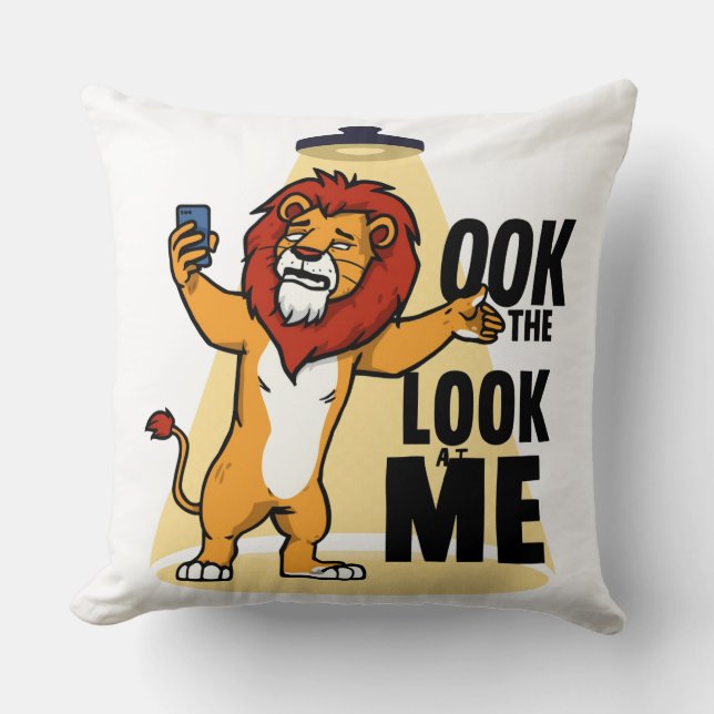 Coussin Graphisme Zodiaque Leo Regarde Moi Drôlement Proje (Recto)