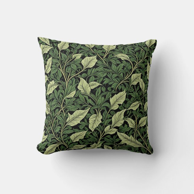 Coussin Grappe de vignes dans des nuances de vert (Recto)
