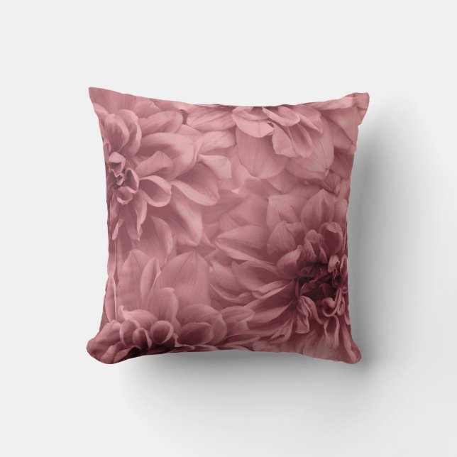 Coussin Grappe florale Mauve Dahlias de nuit (Recto)