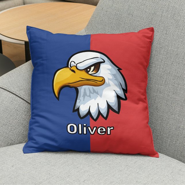 Coussin Gras Patriotique Caricature Aigle Personnalisé (Créateur téléchargé)