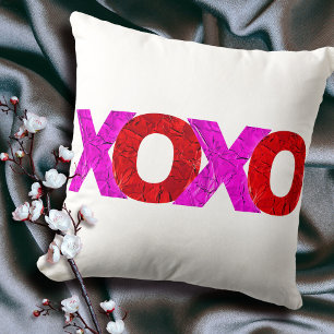 Coussin Gras Rouge rose XOXO Graphique Saint Valentin Mode