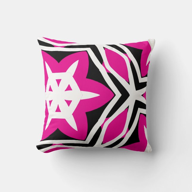 Coussin Gras simple Moderne noir rose (Recto)