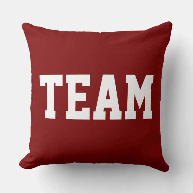 Coussin Gras Vintage Rouge Amusant Athlétique ÉQUIPE Texte (Recto)
