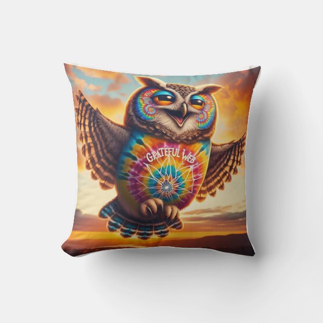Coussin Grateful Web - Hibou (Recto)