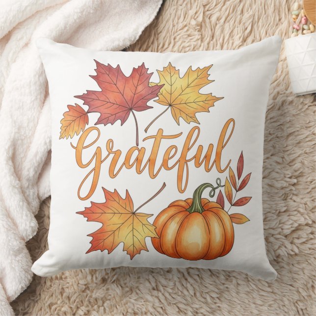 Coussin Gratuit Citrouille & Feuilles d'automne (Couverture)