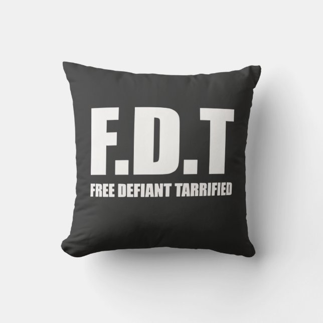 Coussin Gratuit Défiant Tarrifs Américain (Recto)