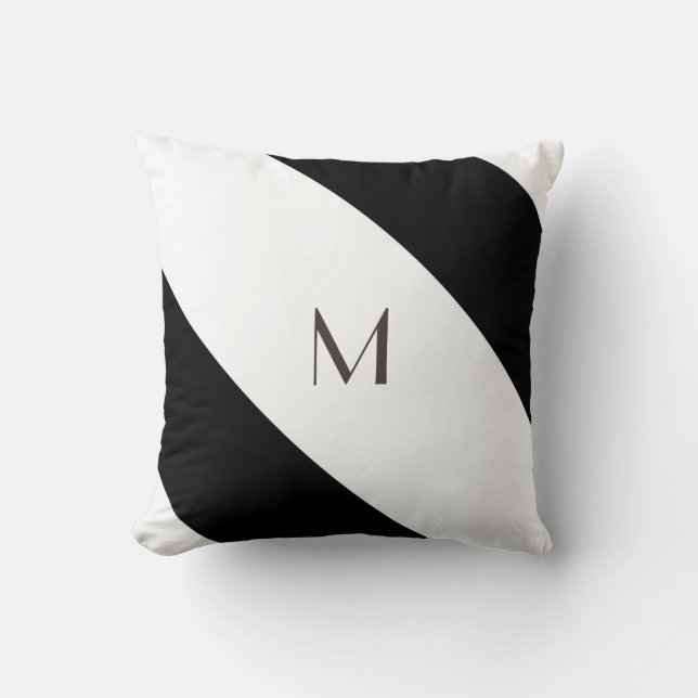 Coussin Gravé (noir et blanc) | Diagonal) Toute taille per (Recto)