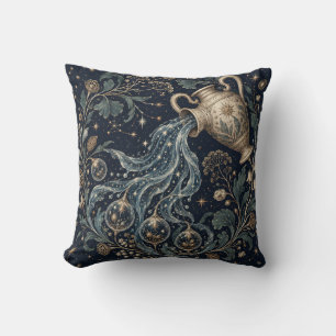 Coussin Gravure Botanique d'Aquarius de Minuit
