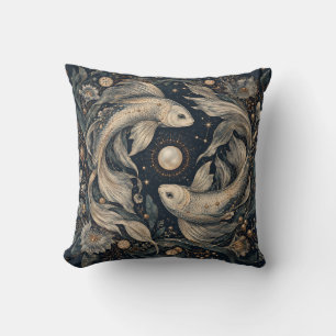 Coussin Gravure botanique de Poissons de minuit