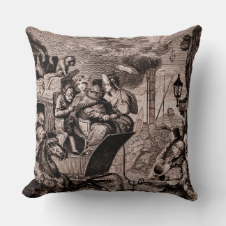Coussin Gravure de fantasy antique Satire vintage et Steam