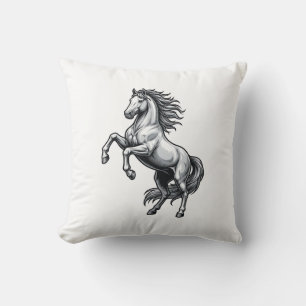 Coussin Gravure Vintage Cheval Cabré Vector Design_1