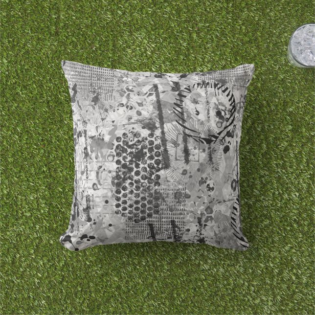 Coussin Gravures Graffiti (Herbe)