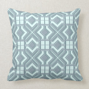 Coussin Gray Clair Et Bleu Géométrique Motif sans couture