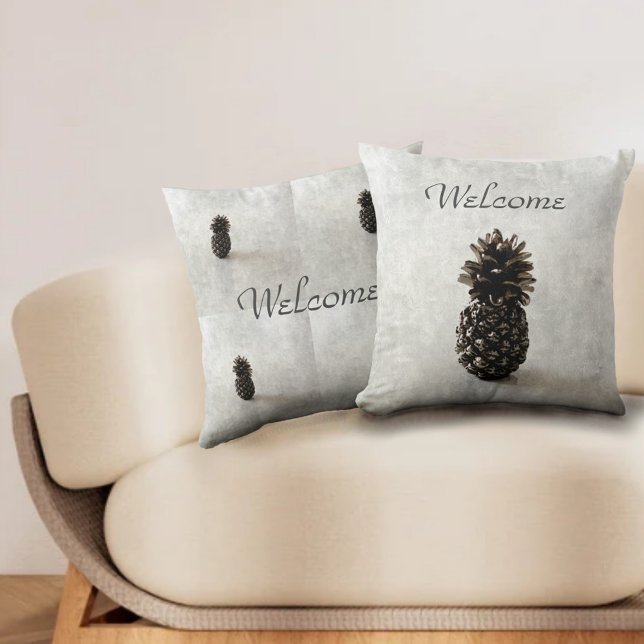 Coussin Gray de bienvenue traditionnel à l'ananas (Créateur téléchargé)