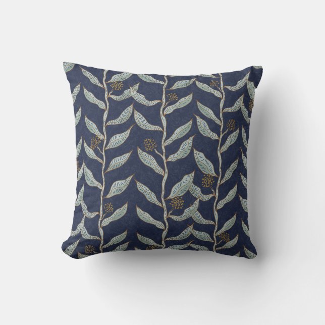 Coussin Gray floral vines  (Recto)