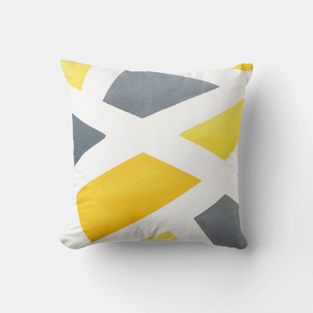 Coussin Gray jaune géométrique (Recto)