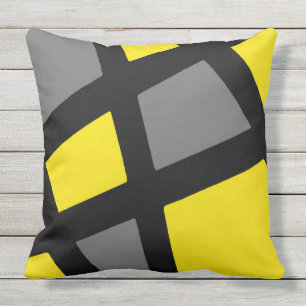 Coussin Gray jaune noir géométrique