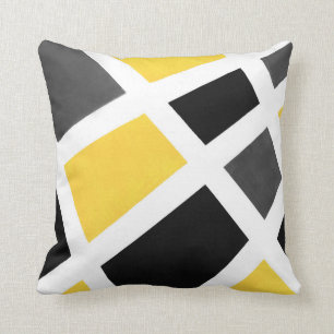 Coussin Gray jaune noir Géométrique