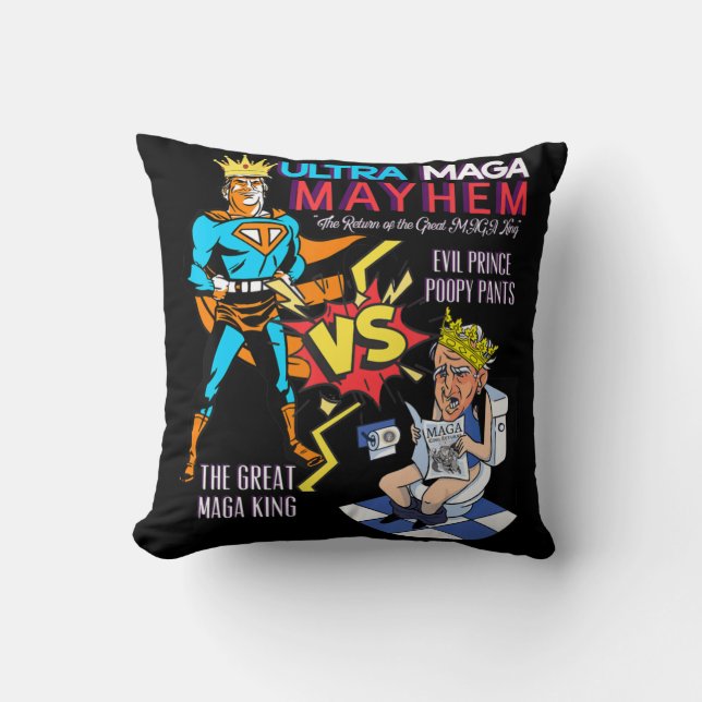 Coussin Great MAGA King  Donald Trump Biden USA UltrA MAGA (Recto)