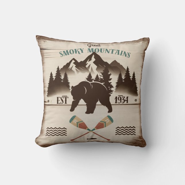 Coussin Great Smoky Mountains, TN ours (Recto)