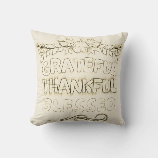 COUSSIN GREATFUL, THANKFUL, BLESSED  (Recto)