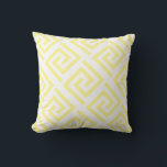 Coussin Greek Key Patterns Light Yellow White Custom Decor<br><div class="desc">Designed with cool white greek key patterns in light yellow custom color!</div>