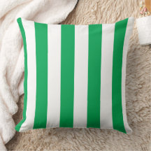 Green and White Cabana Stripes 