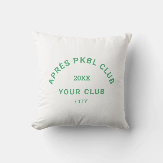 Coussin Green Après PKBL Club Crest Pickleball (Recto)